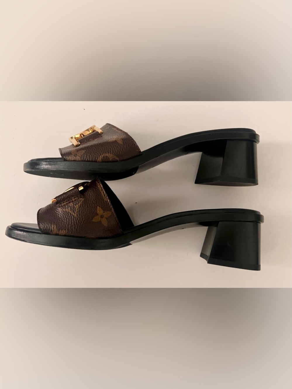 Louis Vuitton Brown Monogram Canvas Lock It Slide Sandals Size 38 - Picture 6 of 13